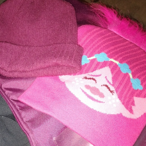 no brand Other - Kids' Pink and Character Beanie And Burgundy